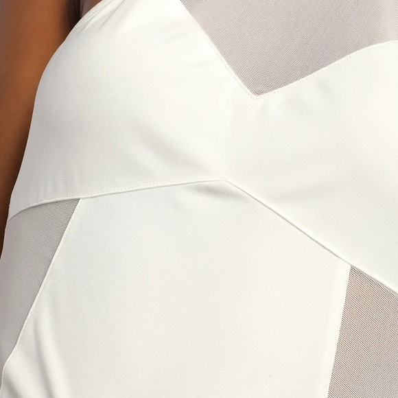 NEW Lulus Ivory Mesh Cutout Bodysuit - Picture 7 of 7